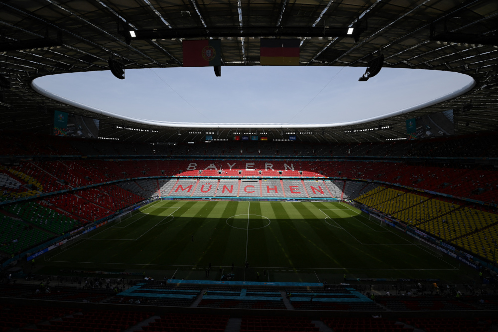 A general view shows the Allianz Arena in Munich before the Uefa Euro 2020 Group F football match between Portugal and Germany June 19, 2021. u00e2u20acu201d AFP pic 
