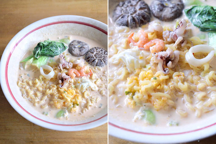 The result: An unctuous noodle soup, ‘creamy, creamy’ and full of umami.