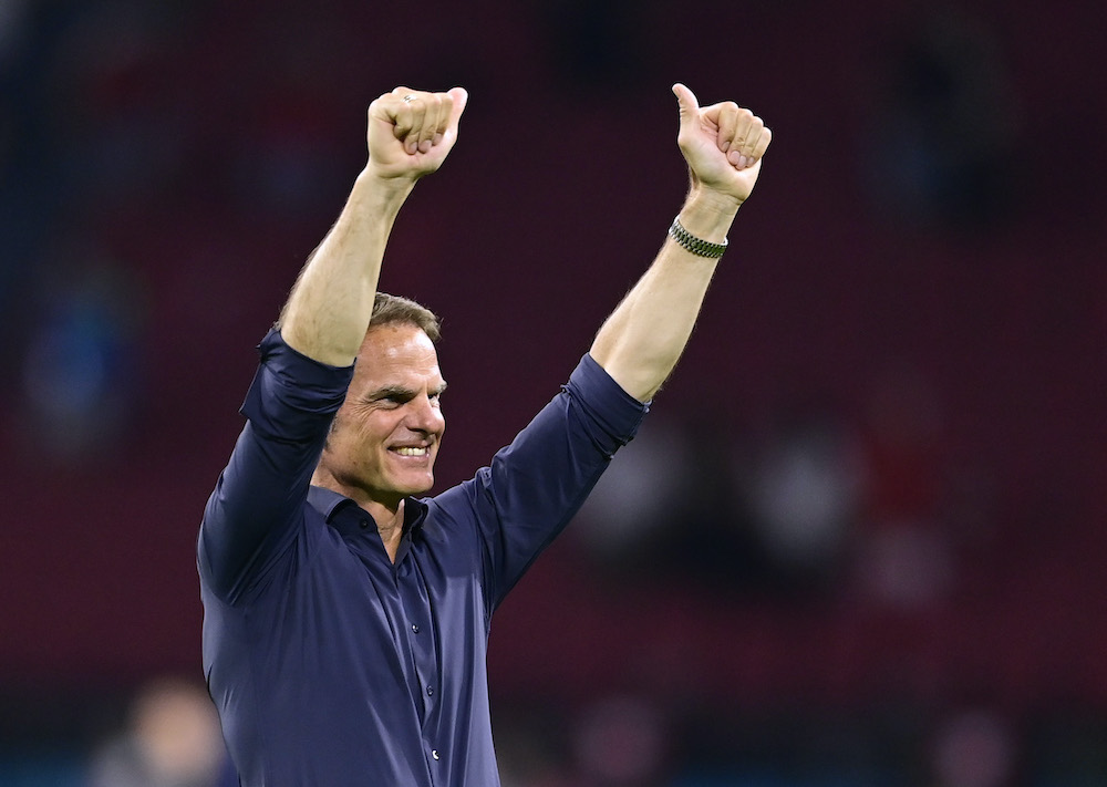 Netherlands coach Frank de Boer celebrates after the match between Netherlands and Austria at the Johan Cruijff Arean in Amsterdam, Netherlands, June 17, 2021. u00e2u20acu201d Reuters picnnn