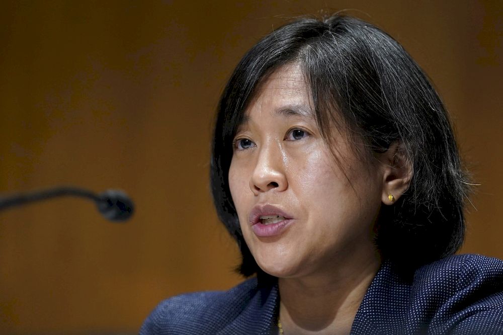 In this file photo US Trade Representative Katherine Tai testifies before the Senate Finance Committee on Capitol Hill in Washington, DC, on May 12, 2021. u00e2u20acu201d AFP pic