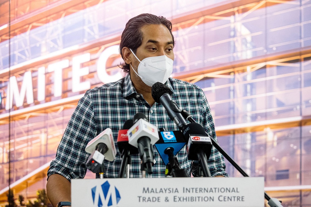 Minister of Science, Technology and Innovation Khairy Jamaluddin speaks during a press conference in Kuala Lumpur June 26, 2021. u00e2u20acu2022 Picture by Firdaus Latif