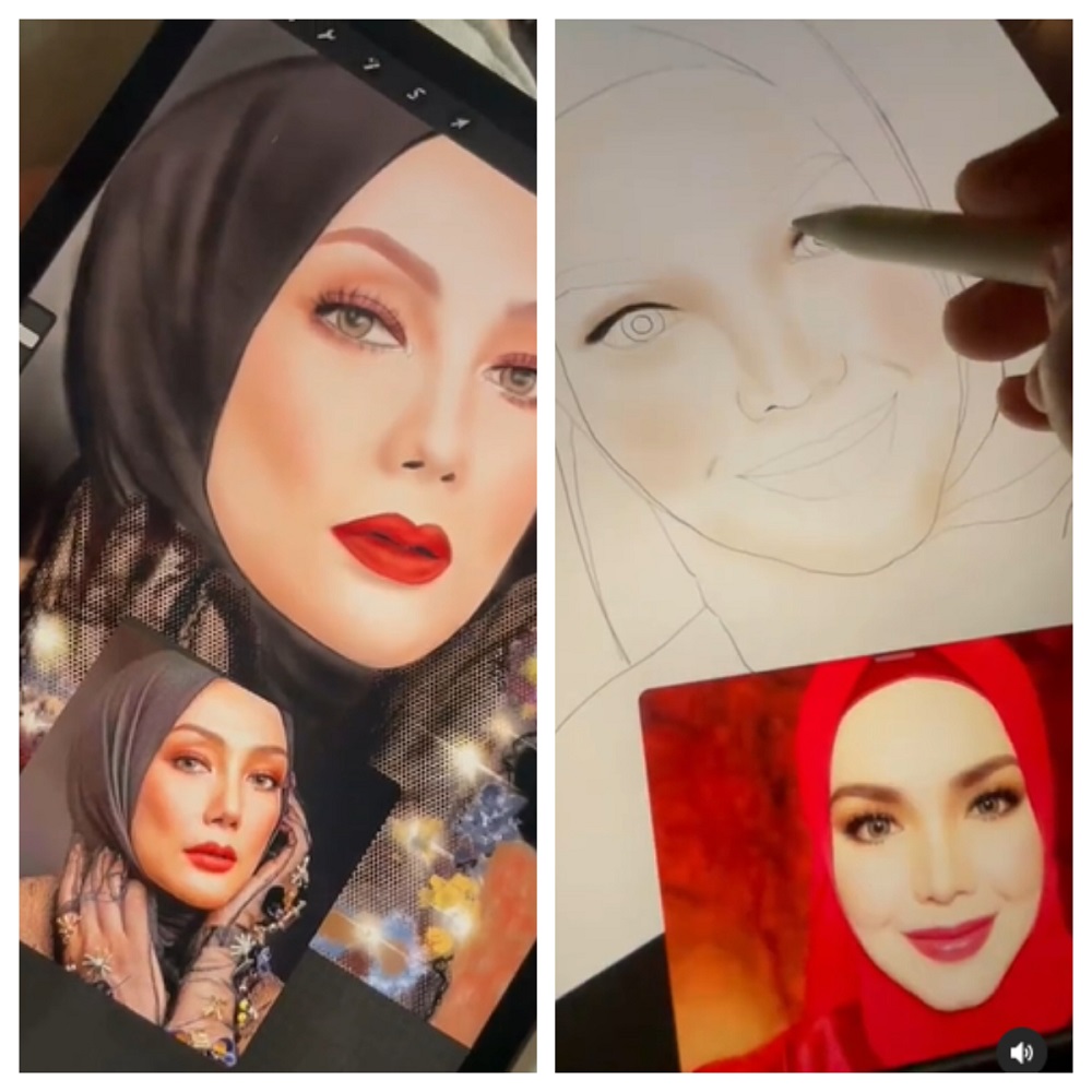 Some of Zulin's portraits include that of actresses Erra Fazira and Siti. u00e2u20acu2022 Pictures via instagram/zulinaziz