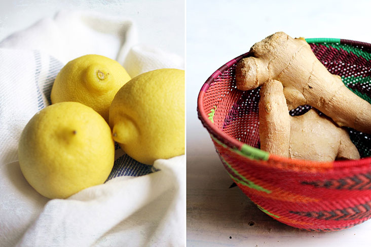 Add a dash of lemon and ginger to help your minty ice cubes truly sparkle.