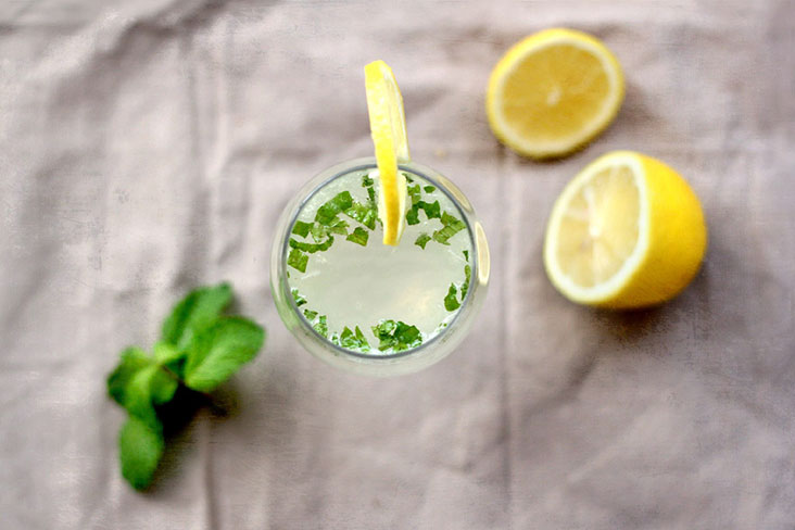 When the ice cubes melt, bruise the now loose leaves to suffuse your beverage with more minty goodness.