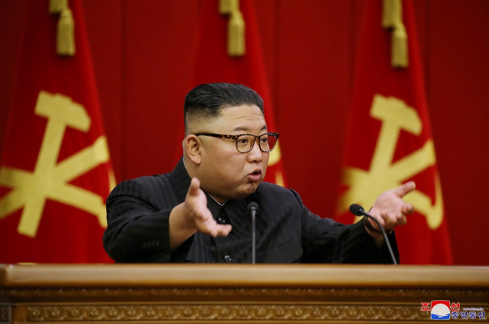 North Korean leader Kim Jong-un speaks during the fourth-day sitting of the 3rd Plenary Meeting of 8th Central Committee of the Workers' Party of Korea in Pyongyang, North Korea in this image released June 18, 2021. u00e2u20acu2022 KCNA via Reuters
