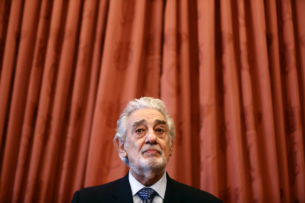 Spanish tenor Placido Domingo looks on after receiving the u00e2u20acu02dcHonorary World Heritage Ambassador of Spainu00e2u20acu2122 award during a ceremony at Royal Theatre in Madrid, Spain, June 10, 2021. u00e2u20acu201d Reuters picnn