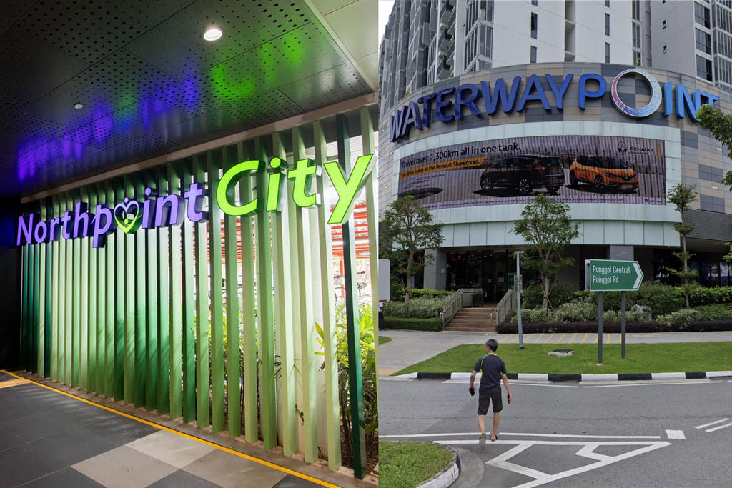 Northpoint City in Yishun and Waterway Point in Punggol had been visited by Covid-19 cases during their infectious period. u00e2u20acu2022 TODAY pic