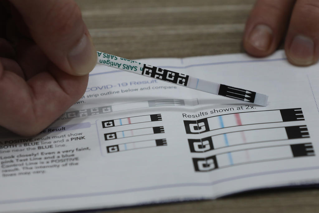 A test strip from a Covid-19 self-test kit. u00e2u20acu2022 TODAY pic