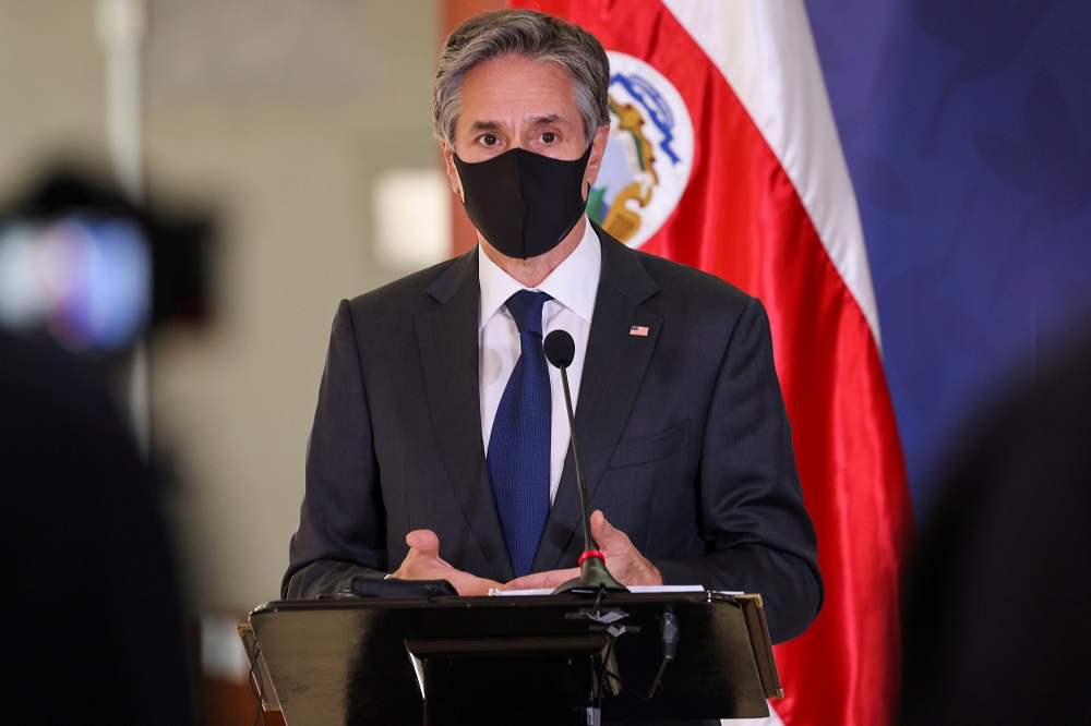 US Secretary of State Antony Blinken speaks during a news conference with Costa Rica's President Carlos Alvarado Quesada in San Jose, Costa Rica June 1, 2021. u00e2u20acu2022 Reuters pic
