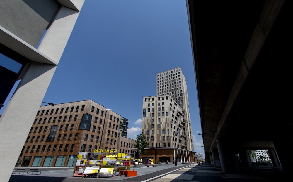 A general view of apartment buildings at Vienna's suburb Seestadt, Austria, on June 8, 2021. — AFP pic