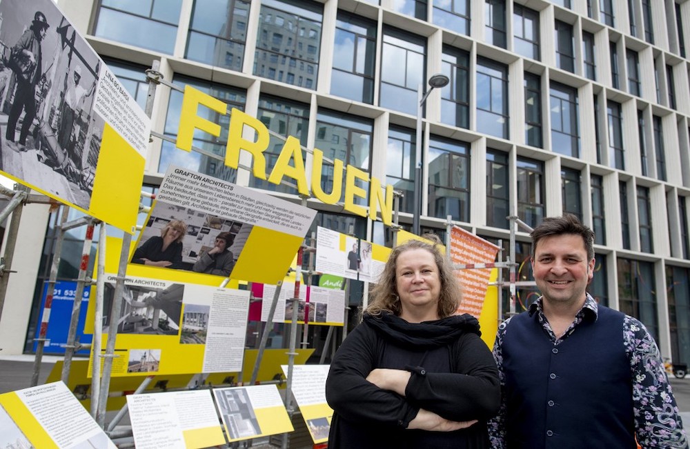 Katja Schechtner (left) and Wojciech Czaja, curators of the architecture exhibition u00e2u20acu02dcWomen build the cityu00e2u20acu2122, pose for a picture at Viennau00e2u20acu2122s suburb Seestadt, Austria, on June 8, 2021. u00e2u20acu201d AFP pic