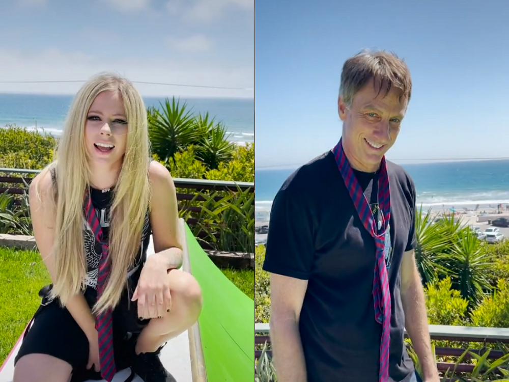Canadian singer, Avril Lavigne brought back the early 2000s in her first ever TikTok video featuring professional skateboarder, Tony Hawk. u00e2u20acu2022 Screenshot from TikTok/ Avril Lavingne