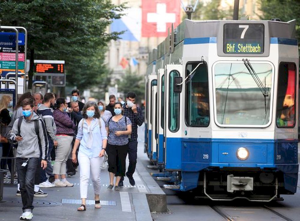 Passengers wear protective masks as they leave a tram of public transport operator Verkehrsbetriebe Zurich (VBZ), as the coronavirus disease (Covid-19) outbreak continues, in Zurich, Switzerland July 6, 2020. u00e2u20acu201d Reuters pic