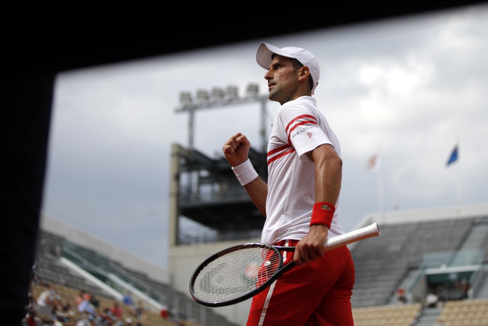Serbia'a Novak Djokovic reacts during his second round match against Uruguay's Pablo Cuevas at Roland Garros, Paris June 3, 2021. u00e2u20acu201d Reuters picnn
