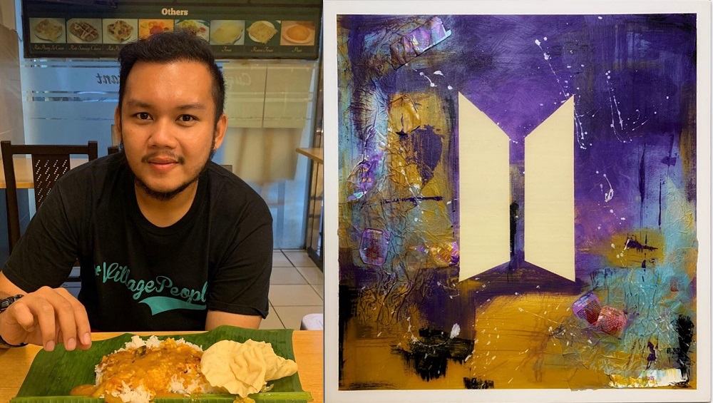 Faiz used the paper bags, boxes, cups, and even the foil lids of the sauce containers as materials for the artwork. u00e2u20acu201d Pictures via Instagram/faizdickievp