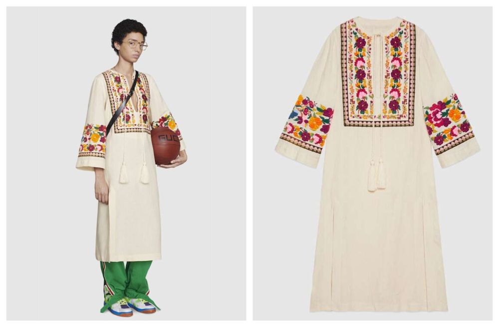 Gucciu00e2u20acu2122s latest season floral embroidery kaftan gets compared to the traditional Indian kurta. u00e2u20acu201d Picture from Gucci