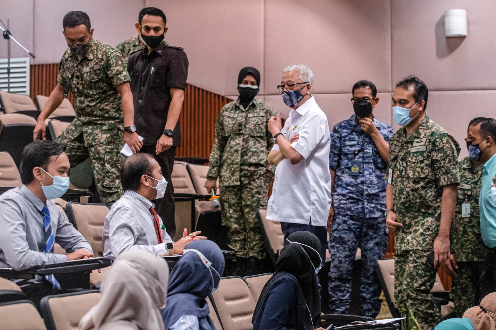 Senior Minister (Security Cluster) Datuk Seri Ismail Sabri Yaakob during meet and greet session with medical frontliners at Hospital Angkatan Tentera Tuanku Mizan, Kuala Lumpur June 29, 2021. u00e2u20acu201d Picture by Firdaus Latif