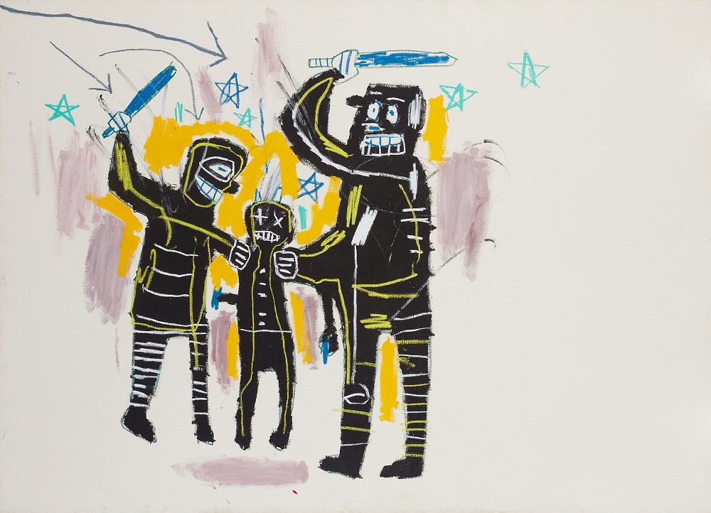 u00e2u20acu02dcJailbirdsu00e2u20acu2122 (1983) by Jean-Michel Basquiat will be on display in the u00e2u20acu02dcJean-Michel Basquiat: King of Pleasureu00e2u20acu2122 exhibit. u00e2u20acu2022 Picture courtesy of The Estate of Jean-Michel Basquiat via ETX Studio