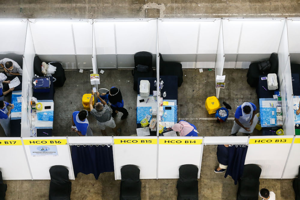 View from the top of the vaccination rooms at the vaccine distribution centre, SPICE, Penang, June 10, 2021. u00e2u20acu201d Picture by Sayuti Zainudin