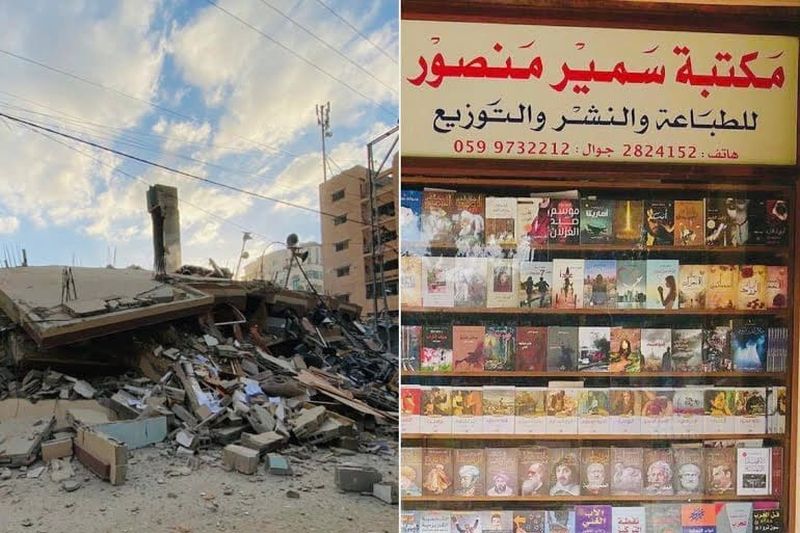 The bookshop was blown up by Israeli missiles last month. u00e2u20acu201d Picture via Instagram/samir_mansour_bookshopnn