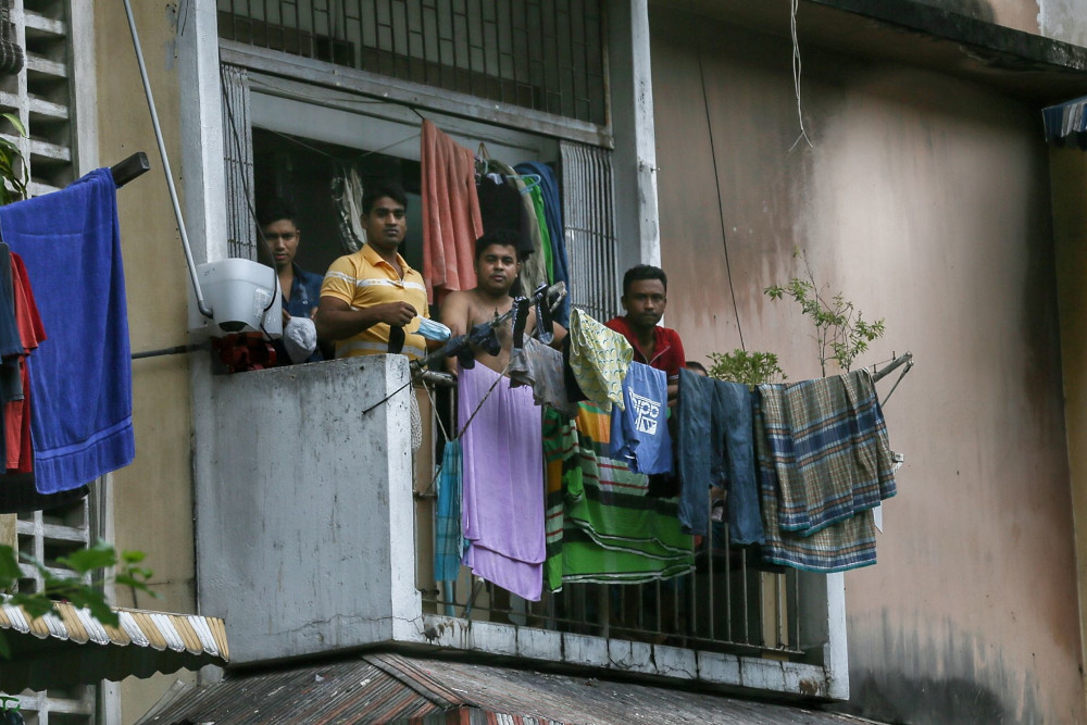 Foreign workers stay at home during the full movement control order, June 2, 2021. u00e2u20acu201d Picture by Ahmad Zamzahuri