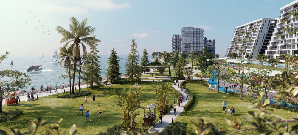 An extensive network of landscaped public realm anchors the placemaking on the island. — Picture courtesy of SRS Consortium
