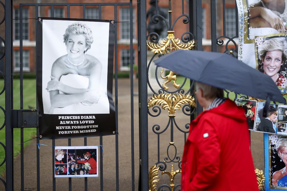 A person looks at tributes for Britainu00e2u20acu2122s Princess Diana, outside Kensington Palace in London June 28, 2021. u00e2u20acu201d Reuters pic