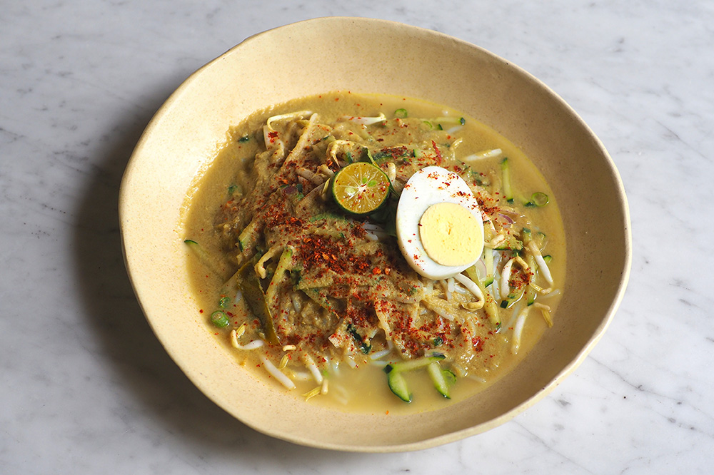 The Siamese laksa is a gentle, sweet rendition of a Southern Thai dish.