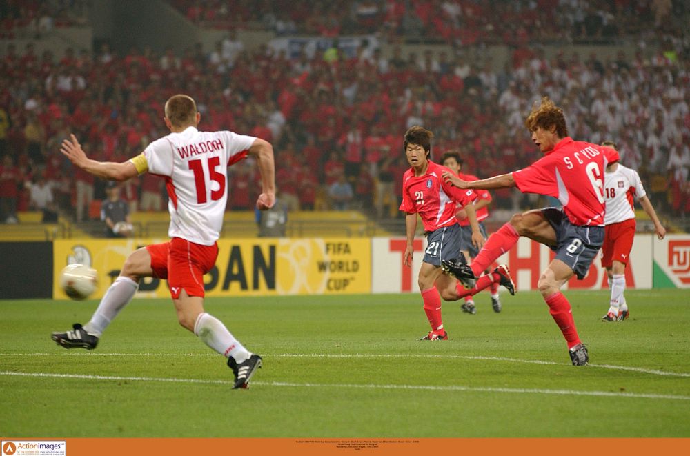 South Korea's Yoo Sang-chul Yoo scores the second goal against Poland during the 2022 Fifa World Cup in Busan June 4, 2002. u00e2u20acu201d Reuters picnn