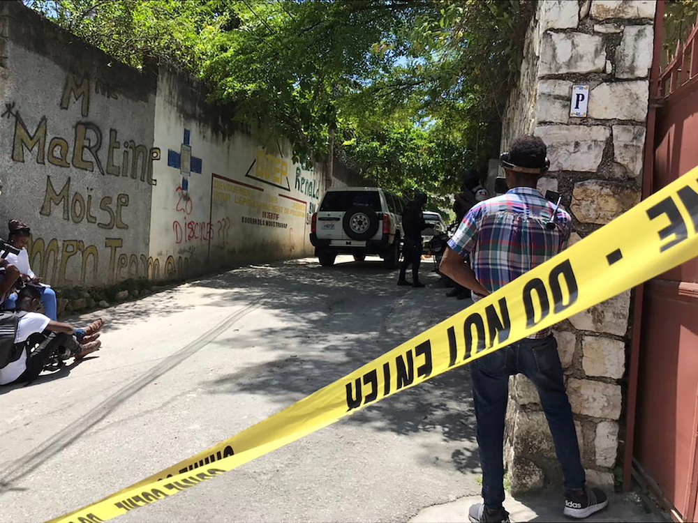 Journalists stand next to a yellow police cordon near the residence of Haitiu00e2u20acu2122s President Jovenel Moise after he was shot dead by unidentified attackers, in Port-au-Prince, Haiti July 7, 2021. u00e2u20acu201d Reuters pic