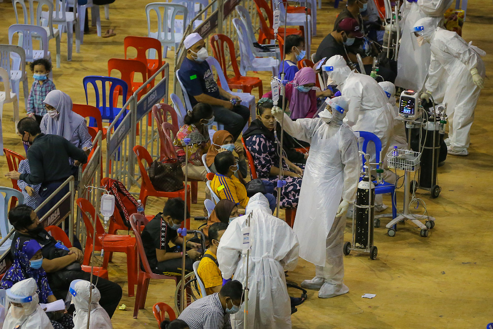 A general view of the Covid-19 Assessment Centre (CAC) at Malawati Stadium in Shah Alam July 14, 2021. — Picture by Yusof Mat Isa