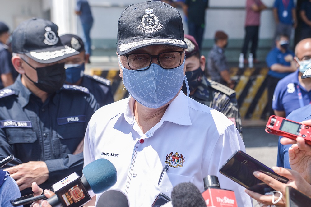 Deputy Prime Minister Datuk Seri Ismail Sabri speaks to reporters in Shah Alam July 17, 2021. u00e2u20acu201d Picture by Miera Zulyana