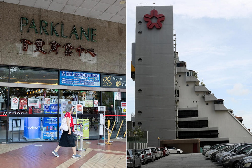 Converted KTV lounges at Parklane Shopping Centre (left) and Golden Mile Complex (right) were among 11 outlets that the police said had u00e2u20acu0153possibly breachedu00e2u20acu009d Covid-19 safety regulations. u00e2u20acu201d TODAY pic