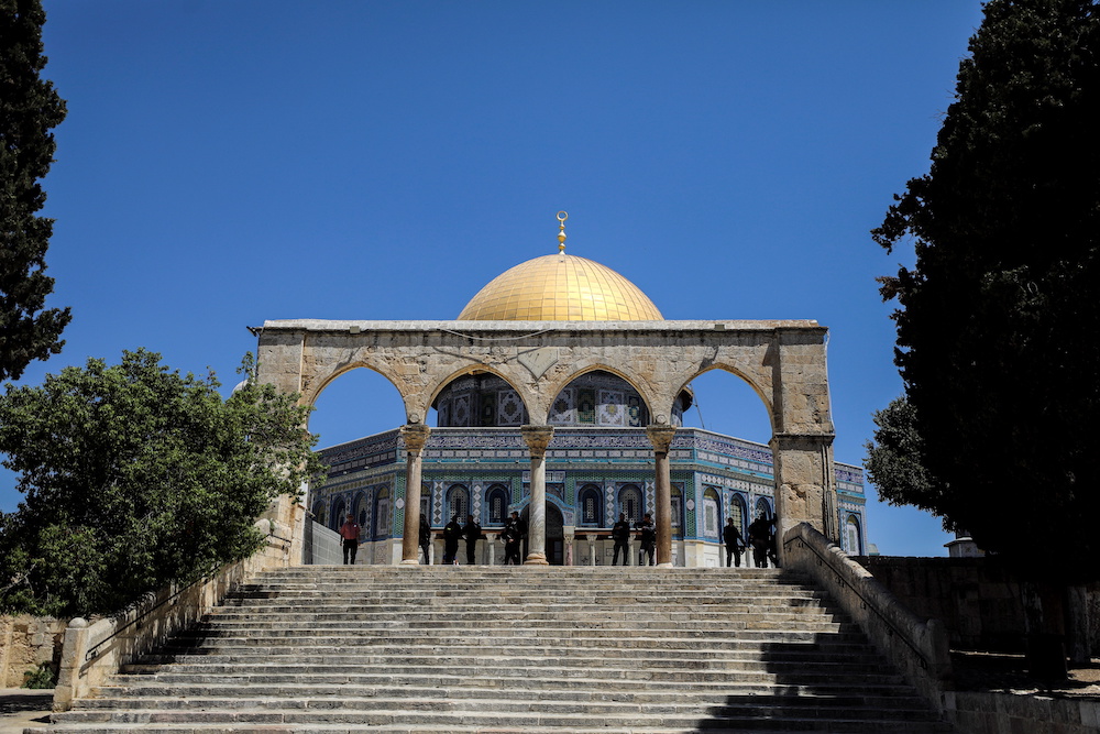 Israeli security forces stand in front of the Dome of the Rock after brief clashes erupted between Israeli police and Palestinians at al-Aqsa Mosque, in Jerusalem's Old City, July 18, 2021. u00e2u20acu201d Reuters pic