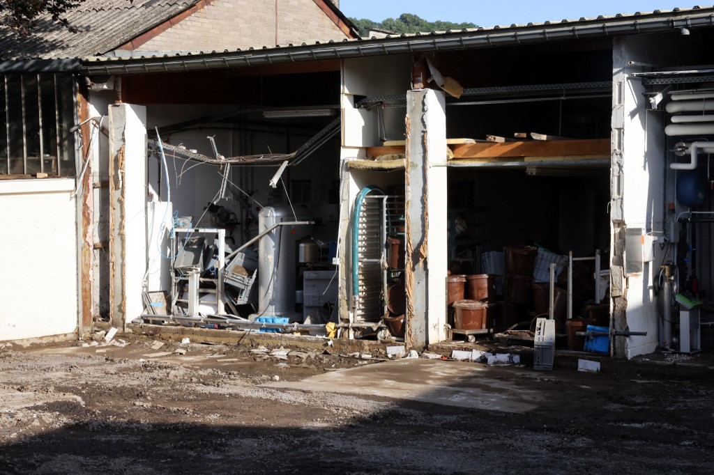 This photograph taken on July 17, 2021 shows destroyed equipment and buildings at the Galler chocolate factory in Vaux-sous-Chevremont, near Chaudfontaine. u00e2u20acu201d AFP pic 