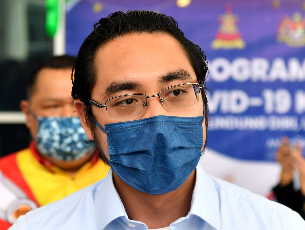 Wan Ahmad Fayhsal Wan Ahmad Kamal is seen during a media conference at the Movenpick Hotel PPV in Sepang, July 21 2021. — Bernama pic