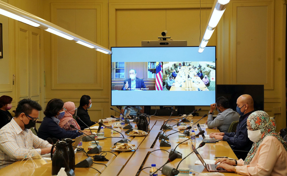 Prime Minister Tan Sri Muhyiddin Yassin speaking during a virtual press conference on developments during the government's fight against the Covid-19 pandemic at his office today Putrajaya, July 24, 2021. u00e2u20acu201d Bernama picnn