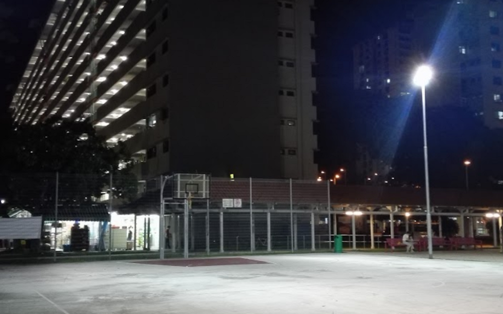 An image of the basketball court near Block 18 Bedok South Road before the incident. u00e2u20acu201d Screen capture via Google Maps/TODAY