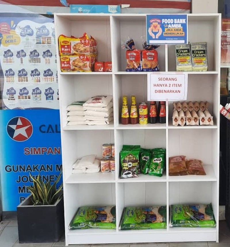 Caltex Malaysia is running a food bank initiative at select stations to help those affected by the Covid-19 pandemic. — Picture courtesy of Tan Chin Yi