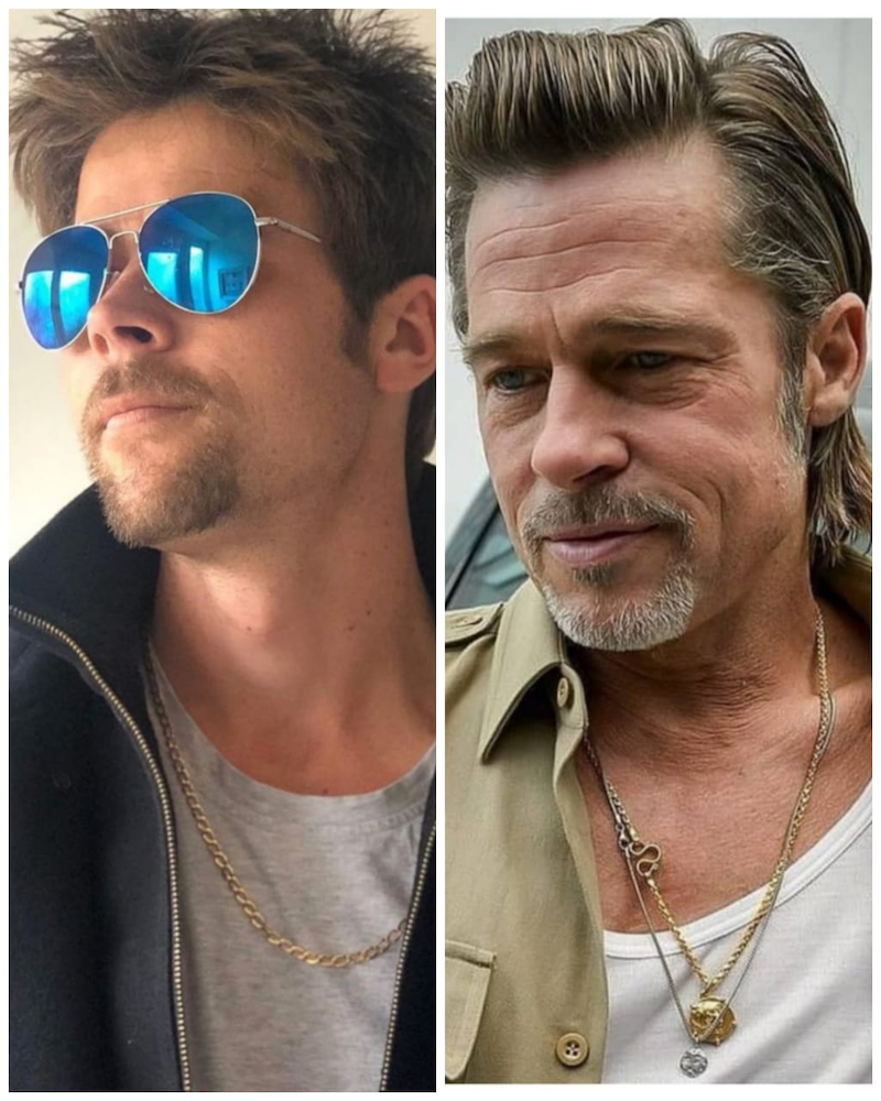 Resembling Oscar winner Brad Pitt (right) is a bane for British single father Nathan Meads in the love department. u00e2u20acu201d Photos from Instagram/ bradpitt_lookalike & bradpittofflcial