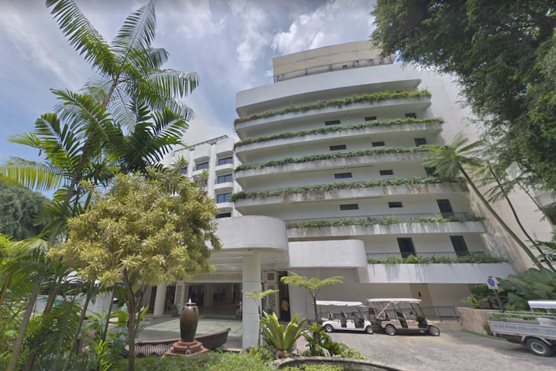 Jin Chensu is accused of leaving her Shangri-la Rasa Sentosa hotel room without a face mask on, climbing up to the balcony of another room and staying there for about five minutes. u00e2u20acu201d Google Map screengrab
