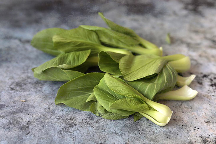 Add some greens with fresh 'xiao bai cai.'