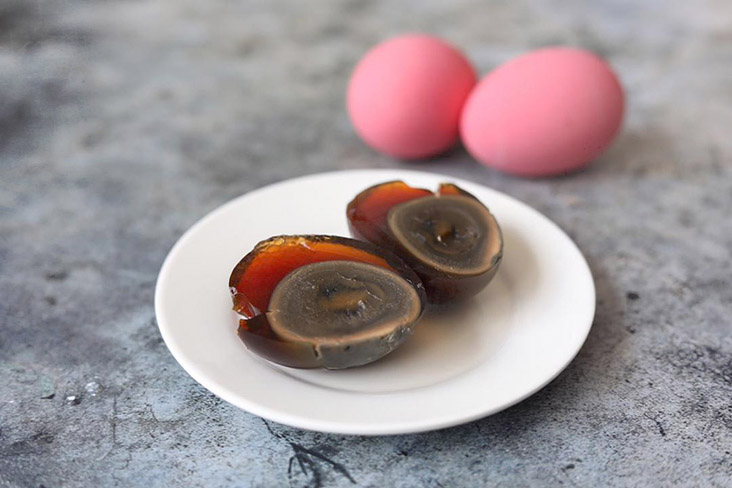 The mild pungency of century eggs can be an acquired taste.
