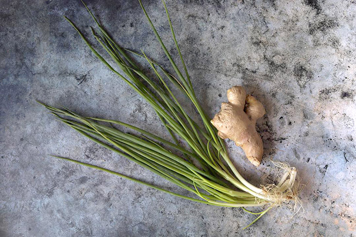 Aromatics such as spring onions and ginger help lighten the congee.