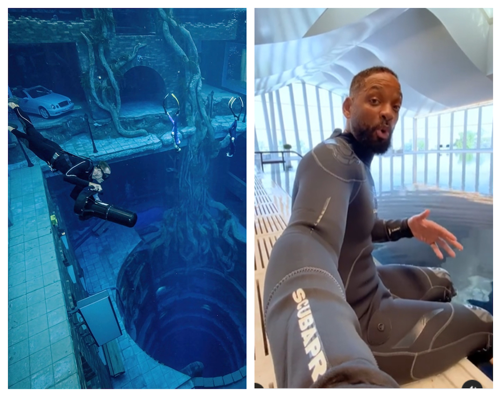Will Smith (right) who visited Deep Dive Dubai called it an insane experience. u00e2u20acu201d Picture via Facebook/DeepDiveDubai, willsmith