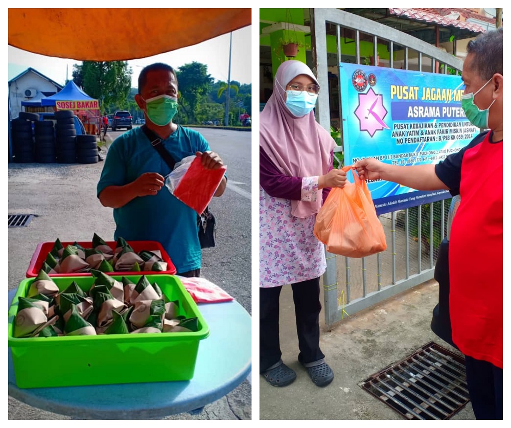 Muhamad Farid giving nasi lemak packets to an orphanage in Puchong. u00e2u20acu2022 Picture courtesy of Muhamad Farid Ahmad