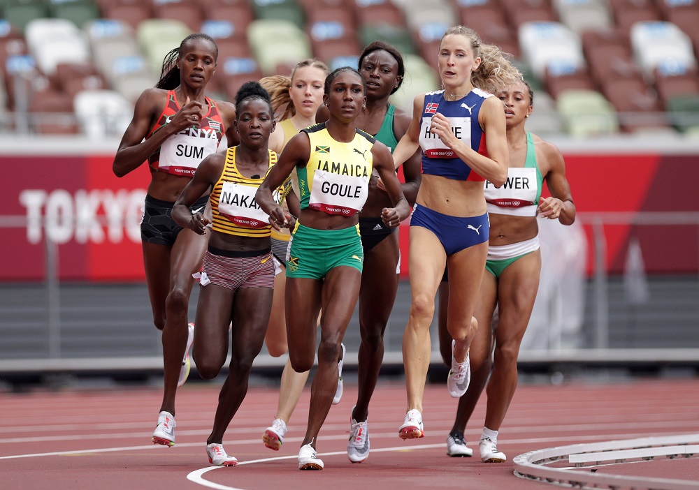 Natoya Goule of Jamaica, Hedda Hynne of Norway and Halimah Nakaayi of Uganda in action during Heat 2 of the Women's 800m at the Olympic Stadium in Tokyo July 30, 2021. u00e2u20acu2022 Reuters pic