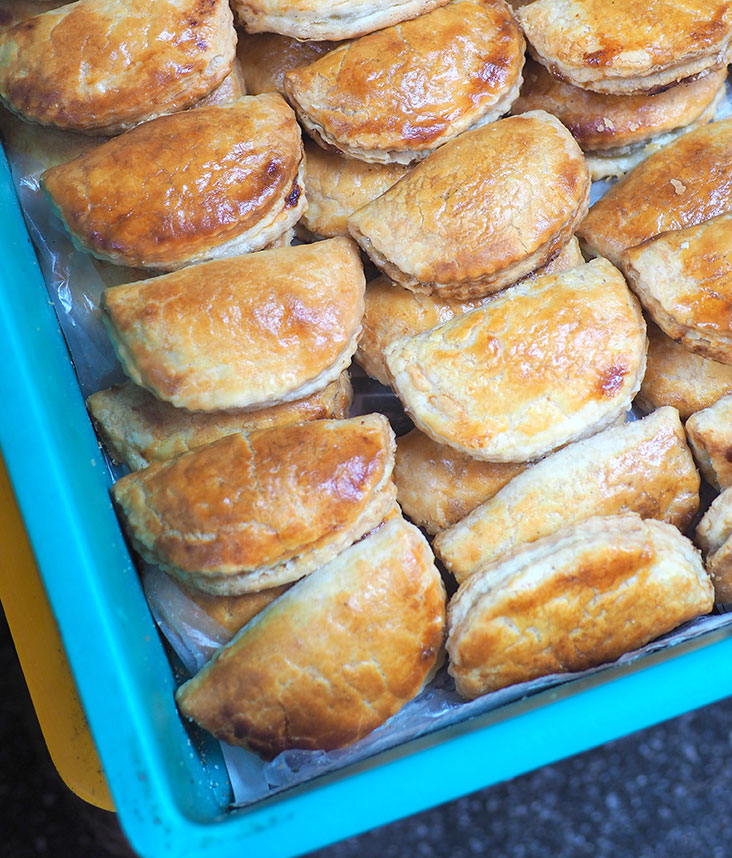 You can also pick up crispy 'kaya kok' from Madam Wong's stall