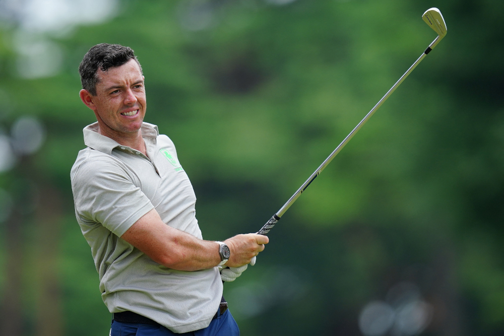 Irelandu00e2u20acu2122s Rory Mcilroy watches his shot from the 7th tee in round 1 of the menu00e2u20acu2122s golf individual stroke play during the Tokyo 2020 Olympic Games at the Kasumigaseki Country Club in Kawagoe July 29, 2021. u00e2u20acu201d AFP pic 