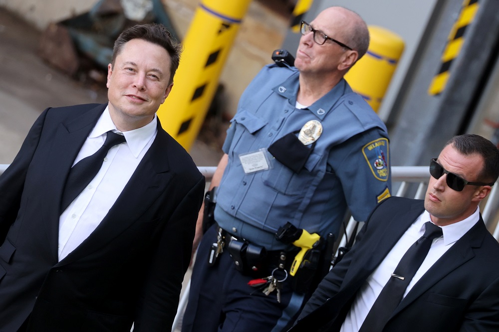 Tesla CEO Elon Musk departs after taking the stand to defend Tesla Inc's 2016 deal for SolarCity in a case before the Delaware Court of Chancery in Wilmington, Delaware July 12, 2021. u00e2u20acu2022 Reuters pic